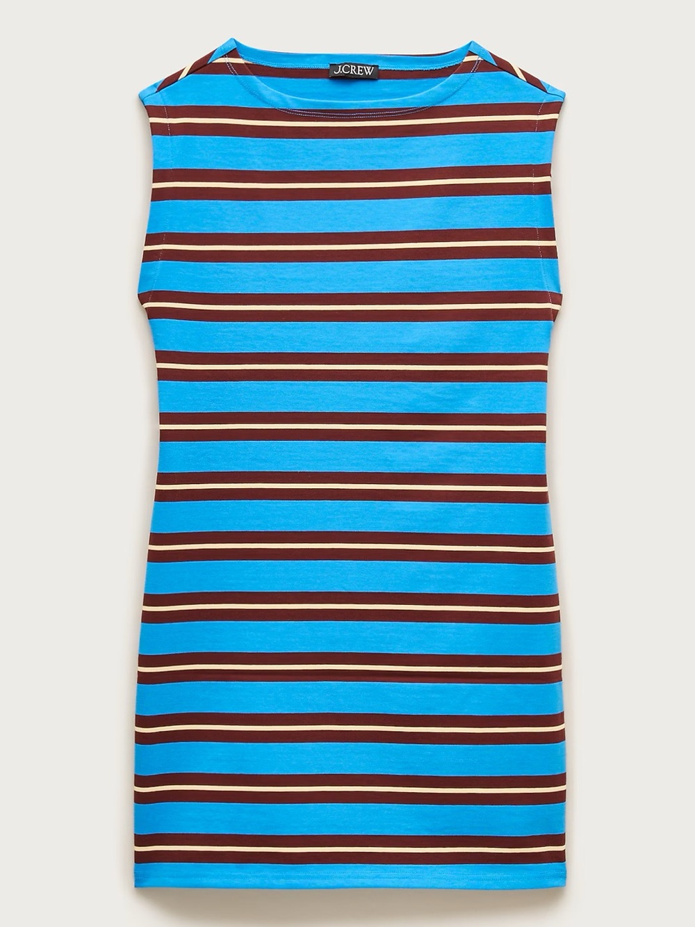 J. Crew - Mini Knit Dress in Electric Blue and Brown Stripe